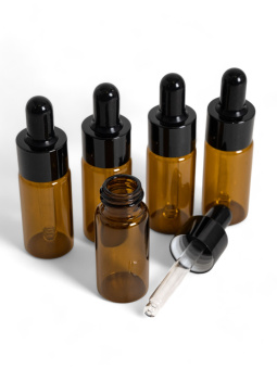 Набор флаконов с пипеткой: темное стекло, 10 мл (5 шт.)